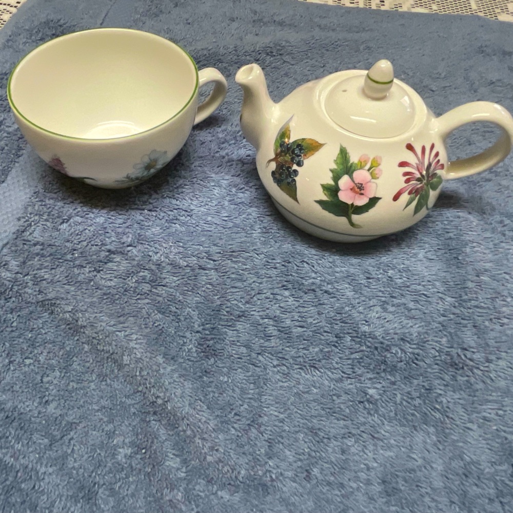 New Floral Stackable Bone China Tea-set by Lands End